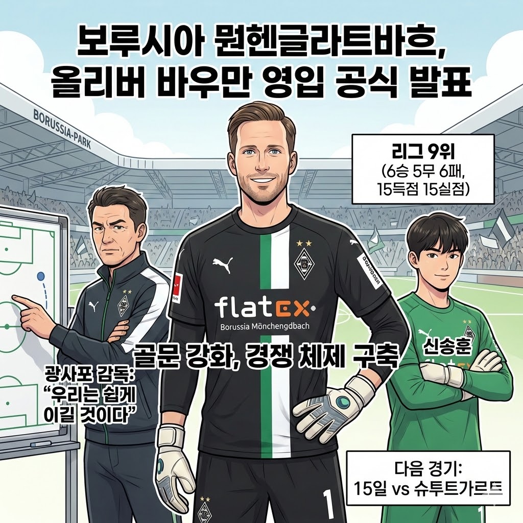 묀헨글라트바흐, `골문 강화` 올리버 바우만 영입!